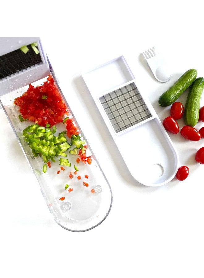 Jean-Patrique Magic Vegetable Chopper With Container - White Chopper Vegetable Cutter With Two Interchangeable Blades, Capture Tray, Easy-Cleaning Tool - Cucumber, Salad, Tomatoes, Onion Chopper - Image 5