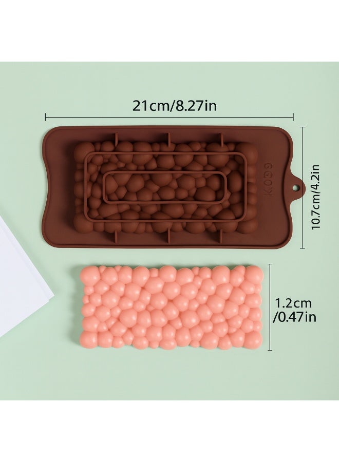 Silicone Chocolate Mold 2 Pieces Set – Non-Stick Bubble Design Reusable Silicone Baking Molds for Chocolate, Candy, Ice, Jelly & Soap – Heat Resistant, Food Grade Flexible Mold - Image 3