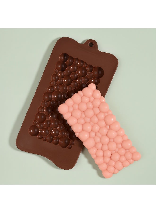 Silicone Chocolate Mold 2 Pieces Set – Non-Stick Bubble Design Reusable Silicone Baking Molds for Chocolate, Candy, Ice, Jelly & Soap – Heat Resistant, Food Grade Flexible Mold - Image 4
