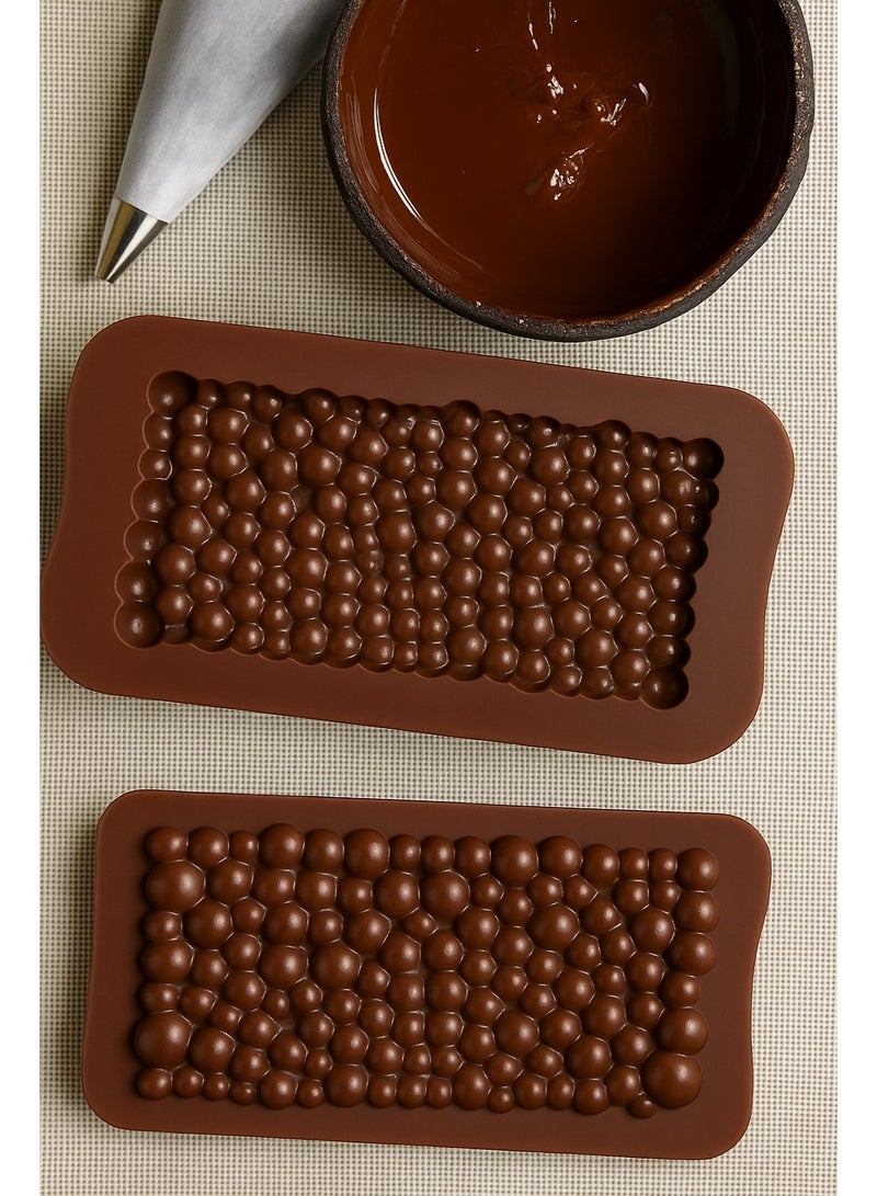Silicone Chocolate Mold 2 Pieces Set – Non-Stick Bubble Design Reusable Silicone Baking Molds for Chocolate, Candy, Ice, Jelly & Soap – Heat Resistant, Food Grade Flexible Mold - Image 5