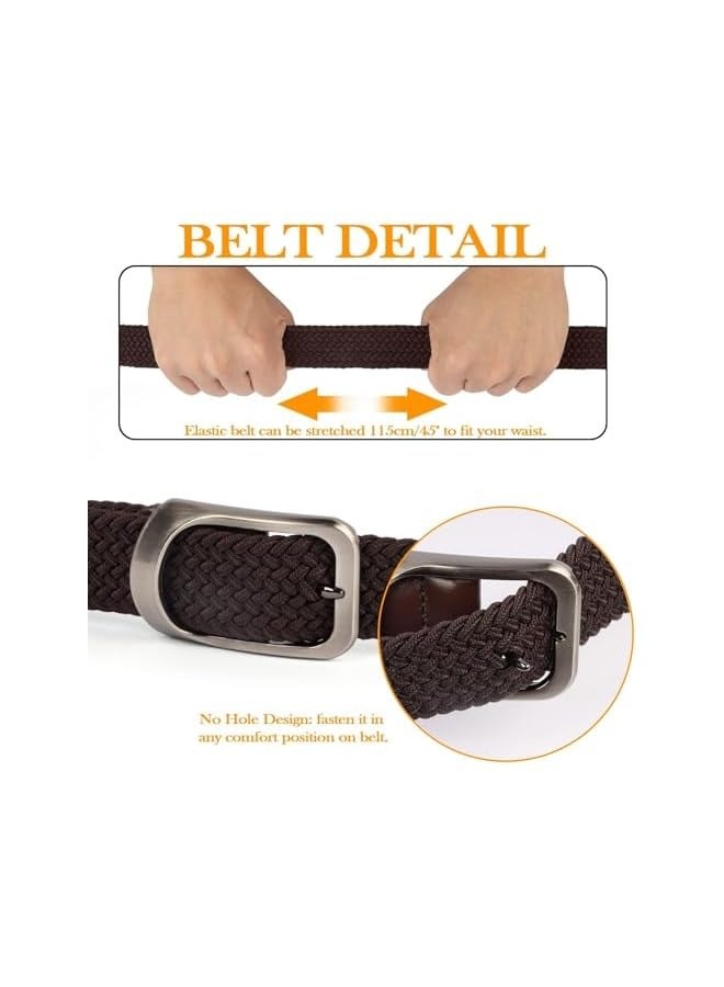 بروماس أحزمة للرجال مرنة، أحزمة مطاطية قابلة للتمدد، أحزمة عمل من النايلون المنسوج المضفر للجينز الكاجوال، قمصان الجولف، السراويل القصيرة، أحزمة كاجوال - Image 3