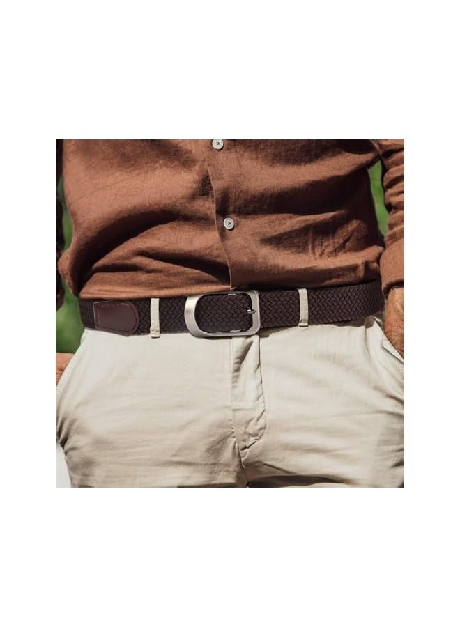 بروماس أحزمة للرجال مرنة، أحزمة مطاطية قابلة للتمدد، أحزمة عمل من النايلون المنسوج المضفر للجينز الكاجوال، قمصان الجولف، السراويل القصيرة، أحزمة كاجوال - Image 4