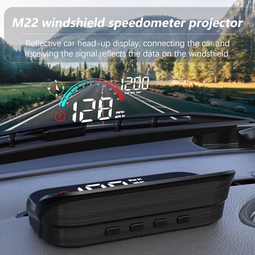 AZIJYV Windshield Speedometer Projector, Digital GPS Speedometer with Speed, Overspeed， Heads Up Display for Cars Suitable for All Vehicles - Image 4