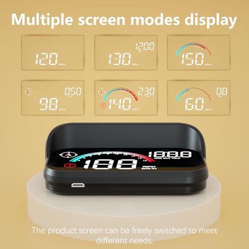 AZIJYV Windshield Speedometer Projector, Digital GPS Speedometer with Speed, Overspeed， Heads Up Display for Cars Suitable for All Vehicles - Image 3