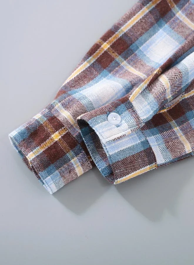 تايك تو قميص بطبعة مربعات وتفاصيل أزرار