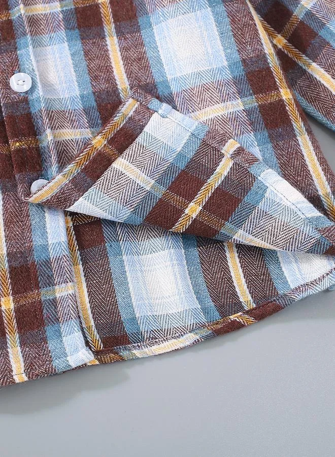 تايك تو قميص بطبعة مربعات وتفاصيل أزرار