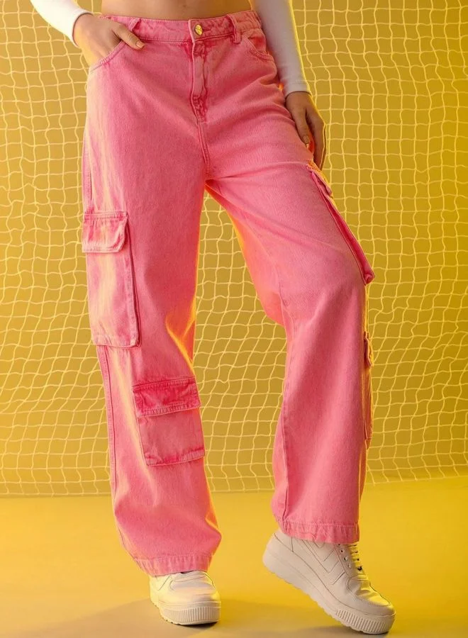 Women Relaxed Fit Solid High Rise Jeans