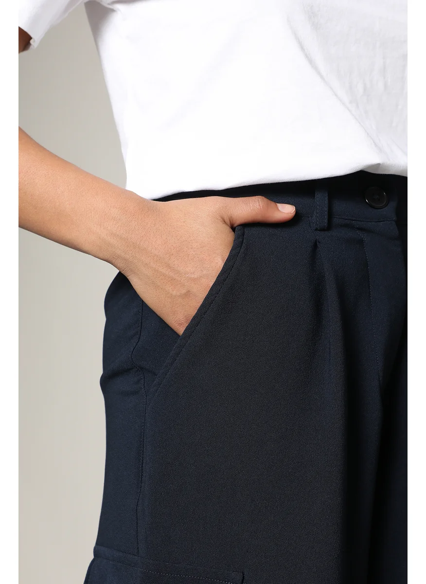 Campus Sutra Women's Navy Blue Baggy Cargo Pants