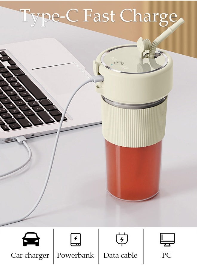DUNISO - Portable Blender, USB Rechargeable Mini Juicer Blender with Straw, Personal Size Blender, Juicer Cup for Juices, Shakes and Smoothies, Best gift for relatives and friends - Image 1