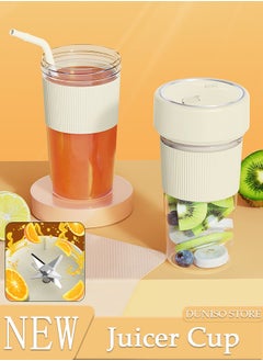 Portable Blender, USB Rechargeable Mini Juicer Blender with Straw, Personal Size Blender, Juicer Cup for Juices, Shakes and Smoothies, Best gift for relatives and friends