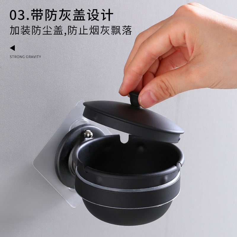 Bathroom Wall-Mounted Ashtray Stainless Steel Ashtray El Punch-Free Ashtray Bathroom Ashtray - Image 5