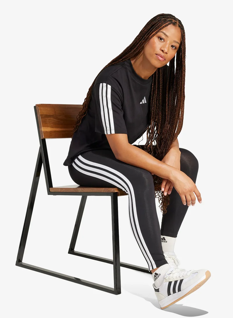 Adidas BLACK/WHITE 3-Stripes Essential Leggings for Women | Best Price UAE