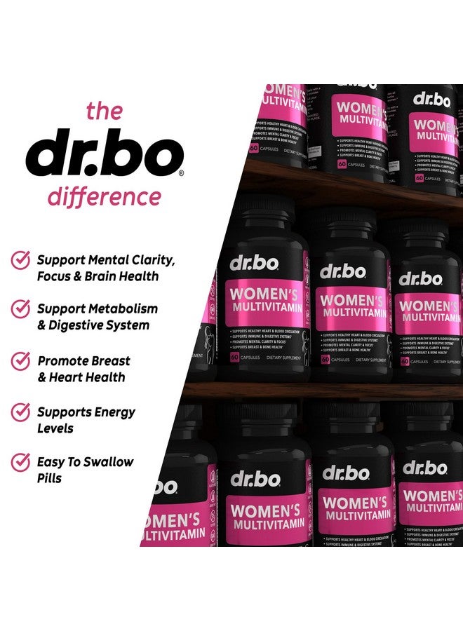 dr.bo Womens Multivitamin - Natural Daily Multi Vitamins for Women - Womans Energy Vitamin Supplements Magnesium Plus Zinc - Woman Multipurpose Minerals Health Supplement Capsules - Iron & Soy Free Pills - Image 4
