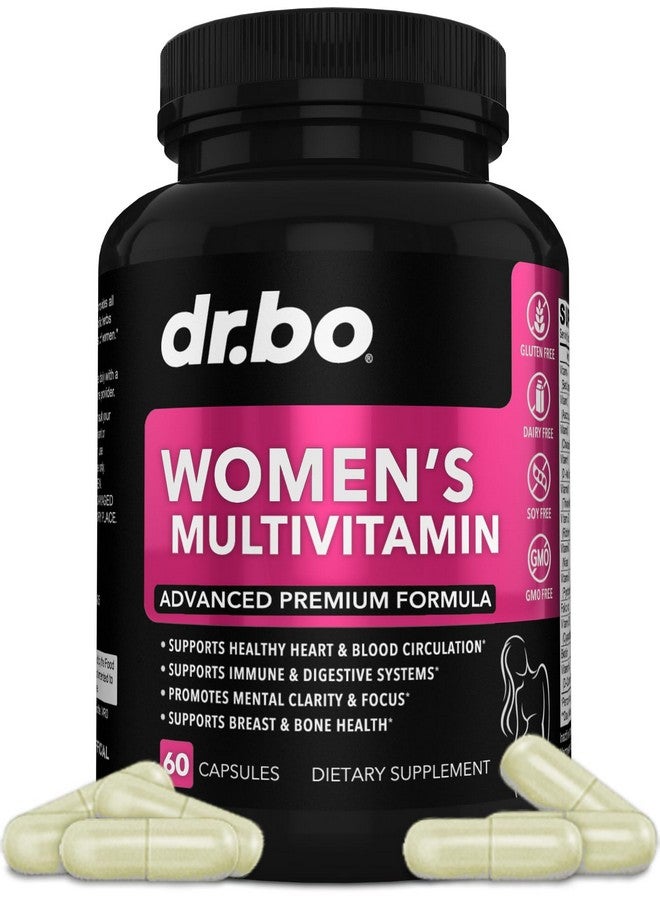 dr.bo Womens Multivitamin - Natural Daily Multi Vitamins for Women - Womans Energy Vitamin Supplements Magnesium Plus Zinc - Woman Multipurpose Minerals Health Supplement Capsules - Iron & Soy Free Pills - Image 1
