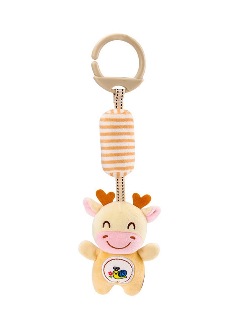 Baby Early Education Toys Plush Wind Chimes Children Soothing Lathe Hanging Baby Toy Bed Bell Rattle (Yellow Deer) - Image 1