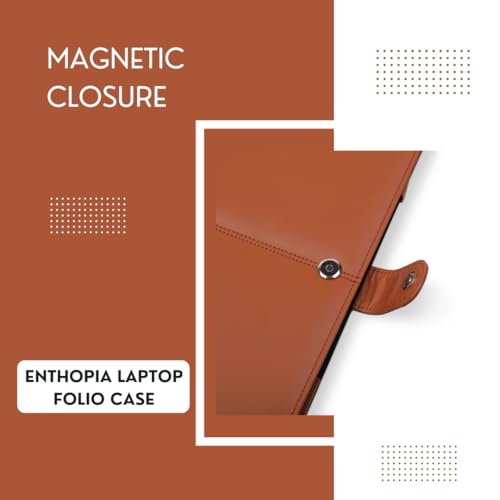 ENTHOPIA 13 to 14 Inches Folio Laptop Case Cover Vegan Leather Compatible for MacBook, Lenovo, Hp, Dell &Other Notebooks - Tan - Image 5