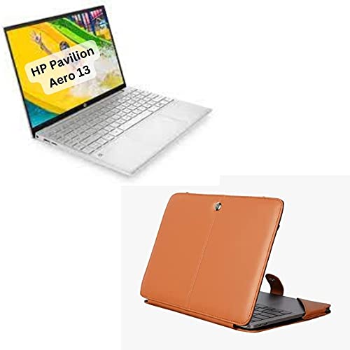 ENTHOPIA 13 to 14 Inches Folio Laptop Case Cover Vegan Leather Compatible for MacBook, Lenovo, Hp, Dell &Other Notebooks - Tan - Image 1
