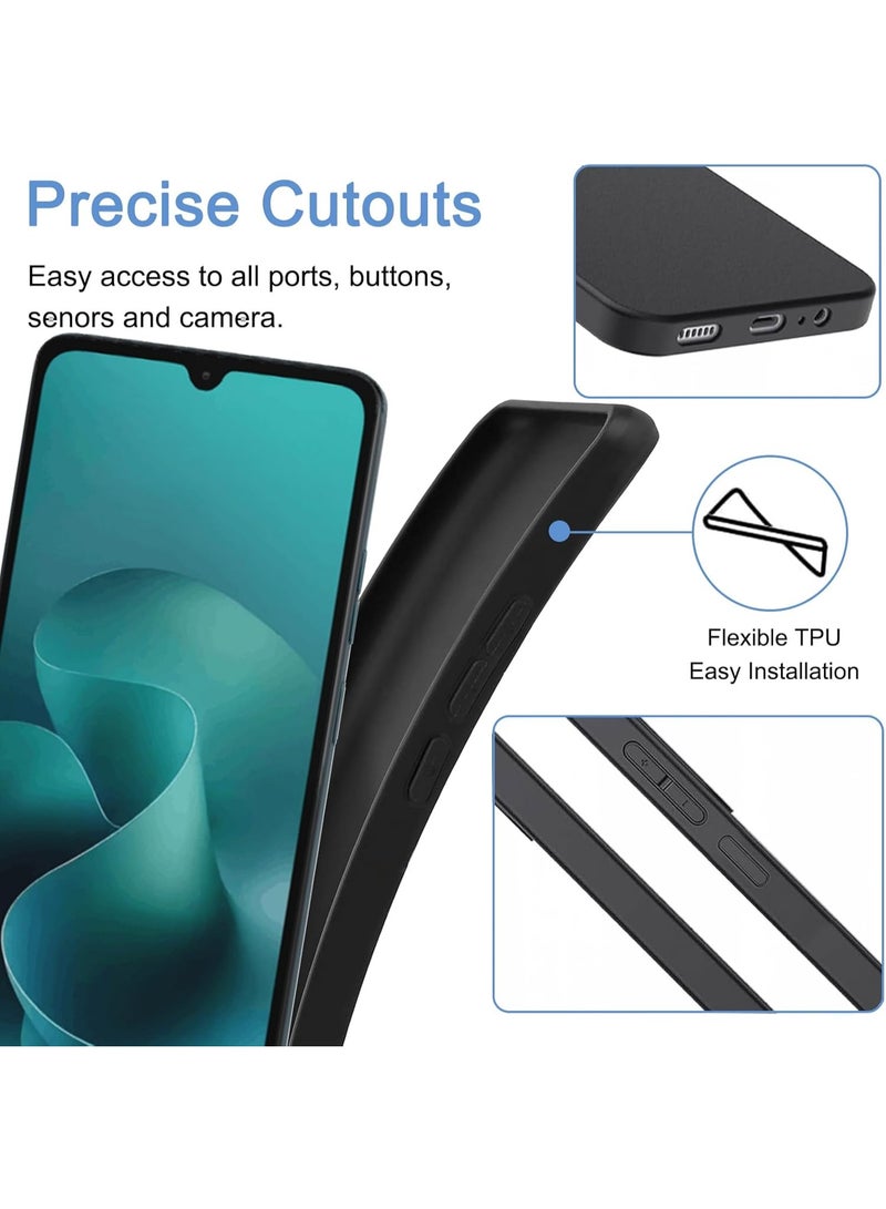 جراب حماية أنيق فائق النحافة من مادة TPU الناعمة لهاتف موتورولا موتو G06، يحمي من السقوط، أسود مطفي مانع للانزلاق. - Image 4