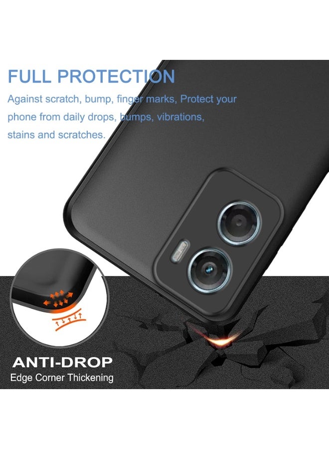 جراب حماية أنيق فائق النحافة من مادة TPU الناعمة لهاتف موتورولا موتو G06، يحمي من السقوط، أسود مطفي مانع للانزلاق. - Image 3