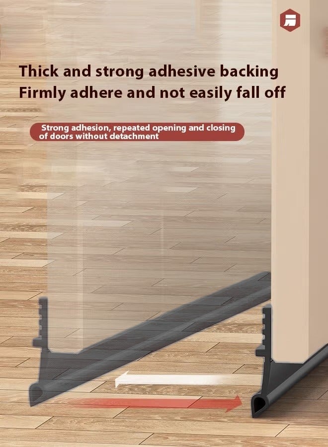 Optico 1/2/3Pcs Door Draft Stopper, Weather Stripping Door Seal Self Adhesive Door Seal Strip Under Door Gap Filler Door Draft Blocker Bottom Door Sweep Windbreak Strip (1M/3.3ft, Black)  - Image 4