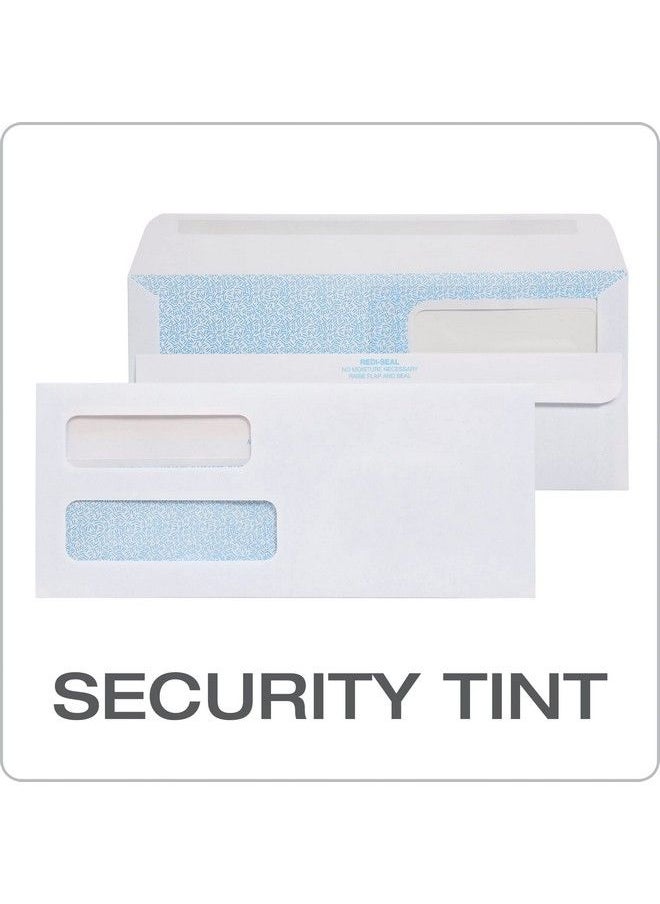 Columbian - 10 Doublewindow Selfseal Security Envelopes For Business Statements Invoices 41 8" X 91 2" White 24Lb 500 Per Box (Colo134) - Image 1
