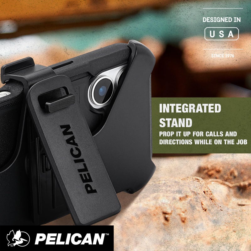 Pelican Voyager iPhone 17 Case [Compatible with MagSafe] Rugged Phone Case w/ 24ft Military-Grade Drop Protection - Heavy Duty Phone Cover w/Belt Clip Holster for iPhone 17 - Black - Image 2