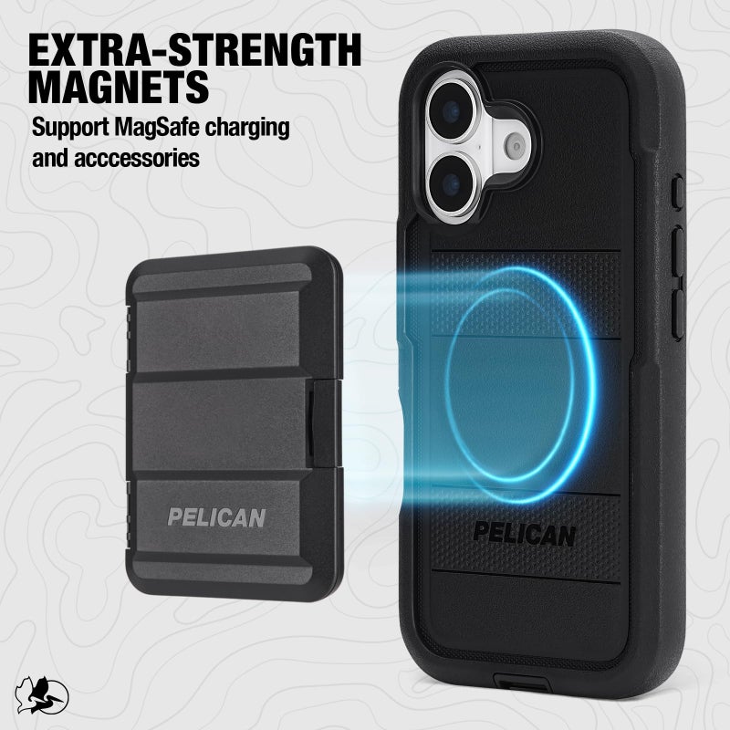 Pelican Voyager iPhone 17 Case [Compatible with MagSafe] Rugged Phone Case w/ 24ft Military-Grade Drop Protection - Heavy Duty Phone Cover w/Belt Clip Holster for iPhone 17 - Black - Image 4