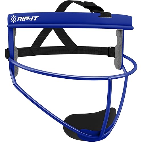 RIP-IT Original Defense Softball Face Mask | Lightweight Protective Softball Fielder's Mask | Youth | Royal - Image 1