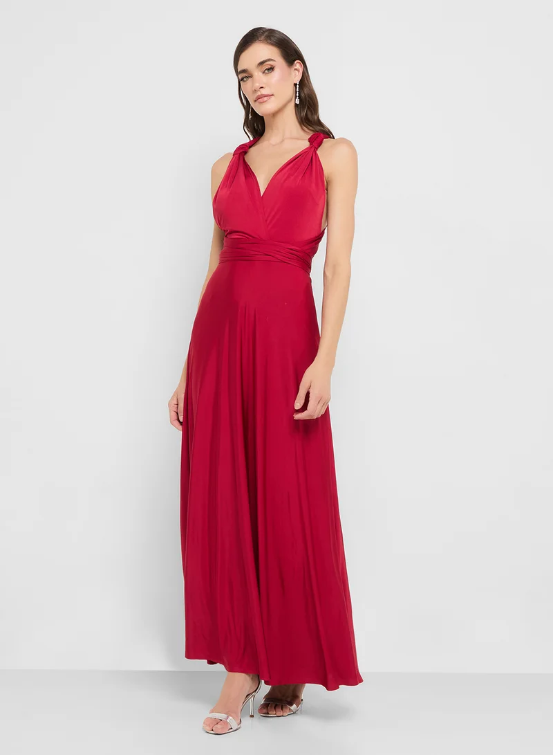 Style Cheat Satin Halter Maxi Dress