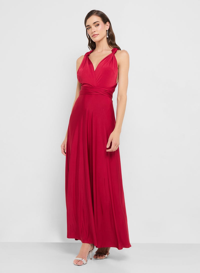 Style Cheat Satin Halter Maxi Dress - Image 1
