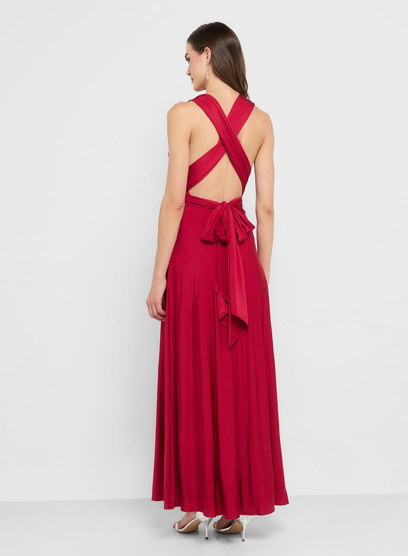Style Cheat Satin Halter Maxi Dress - Image 2