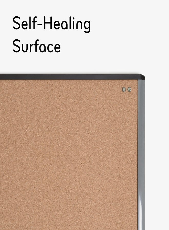 U Brands MOD Cork Bulletin Board, 16" x 20", Black and Gray Frame, Industrial Grade Pinning Surface, Includes Push Pins - Image 4