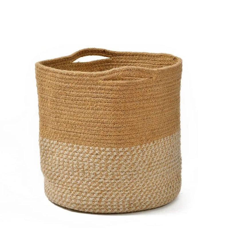 pepme pepme Jute Basket White Zigzag 12 inch Pack of 2  - Image 4
