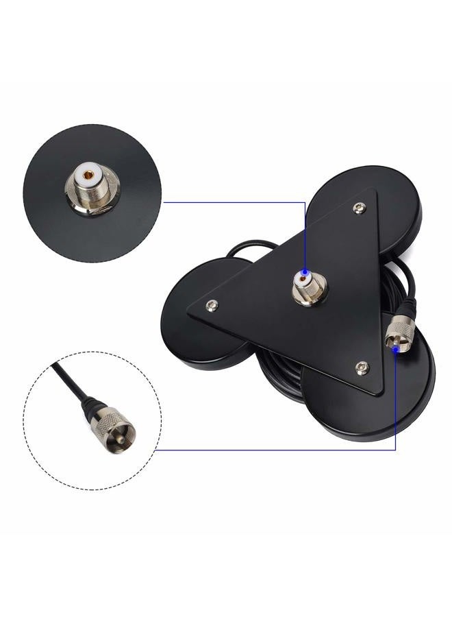 HYS Antenna Magnetic Mount UHF-Female (SO239) Connector, Heavy Duty Anti-Corrosion Magnet Base, Antenna Bracket with 5M/16.4ft RG-58 Cable for Yaesu Midland Icom Motorola Vehicle Mobile Transceiver CB - Image 4