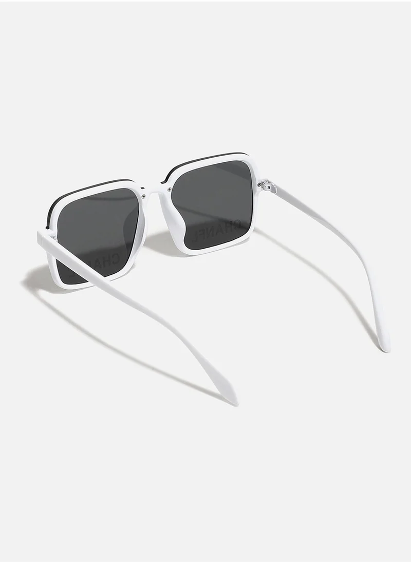 Haute Sauce White Frame Oversized Sunglasses