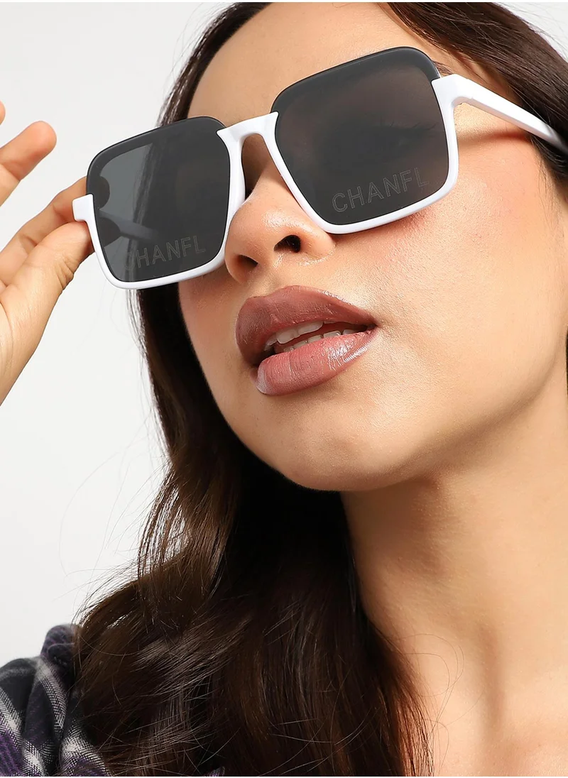 Haute Sauce White Frame Oversized Sunglasses