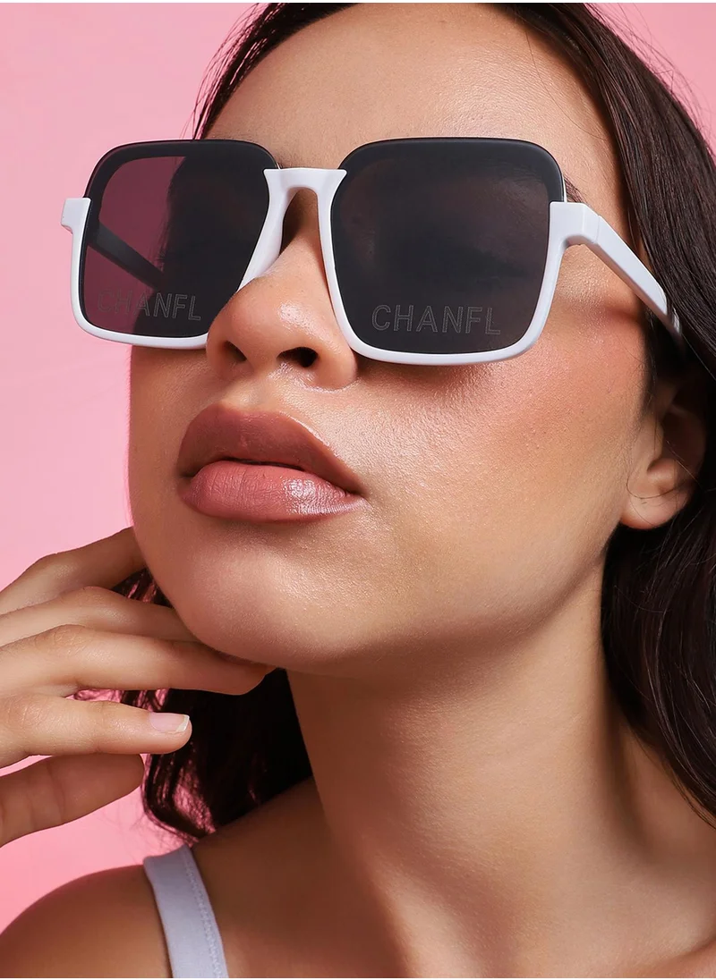 Haute Sauce White Frame Oversized Sunglasses