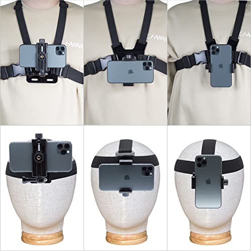 Haoyou Mobile Phone Chest Strap Mount Harness and Head Strap Holder Kit for VLOG/POV Phone Holder Compatible with iPhone, Samsung, Google and GoPro, AKASO, DJI Osmo Action Camera - Image 3