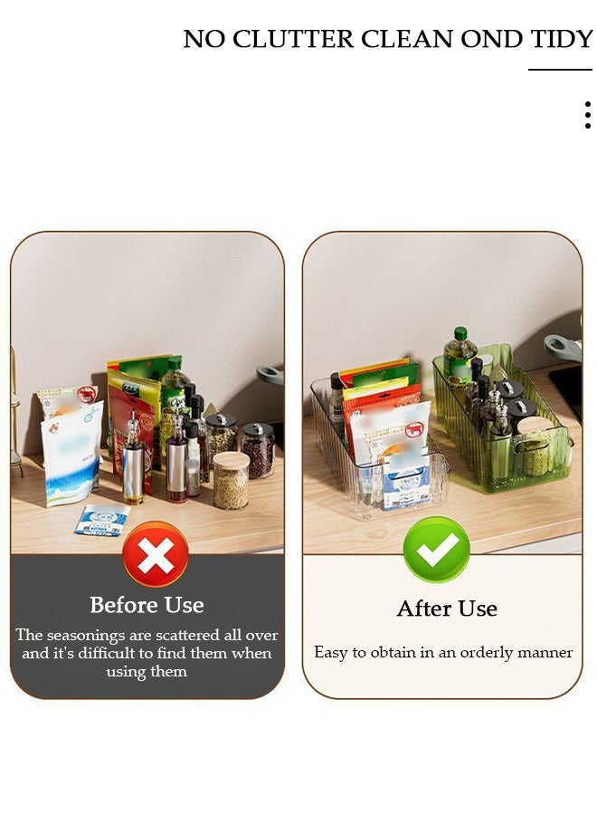 DUNISO منظم عبوات التوابل مع 5 فواصل قابلة للإزالة، منظم عبوات المشروبات لحفظ التوابل في مطبخ الخزانة أو السطح، يحمل تنظيم صلصة الشوكولاتة الساخنة - Image 3