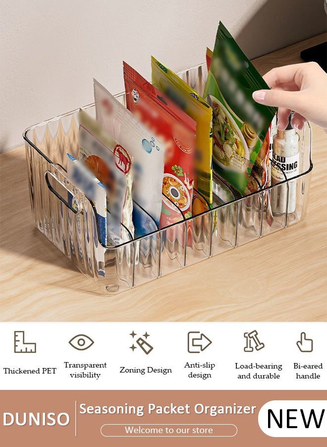 DUNISO منظم عبوات التوابل مع 5 فواصل قابلة للإزالة، منظم عبوات المشروبات لحفظ التوابل في مطبخ الخزانة أو السطح، يحمل تنظيم صلصة الشوكولاتة الساخنة - Image 1