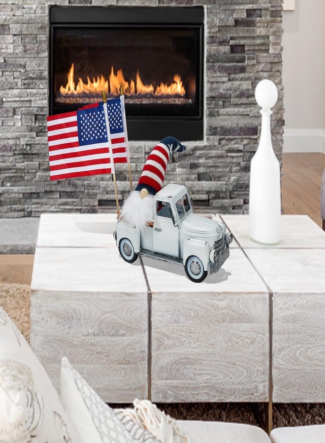 FJJBSD Farmhouse White Truck Decor, Vintage Metal Rustic Outdoor/Indoor Pickup Planter, Decorative Tabletop Storage, Farm Table Car Model Gift - Image 3