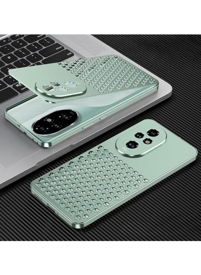 حافظة متوافقة مع Honor 200 Pro، مصنوعة من الألمنيوم عالي الجودة لتبديد الحرارة، مع تصميم معدني فخم على شكل خلية نحل، مقاومة للصدمات والخدوش وقابلة للتنفس.