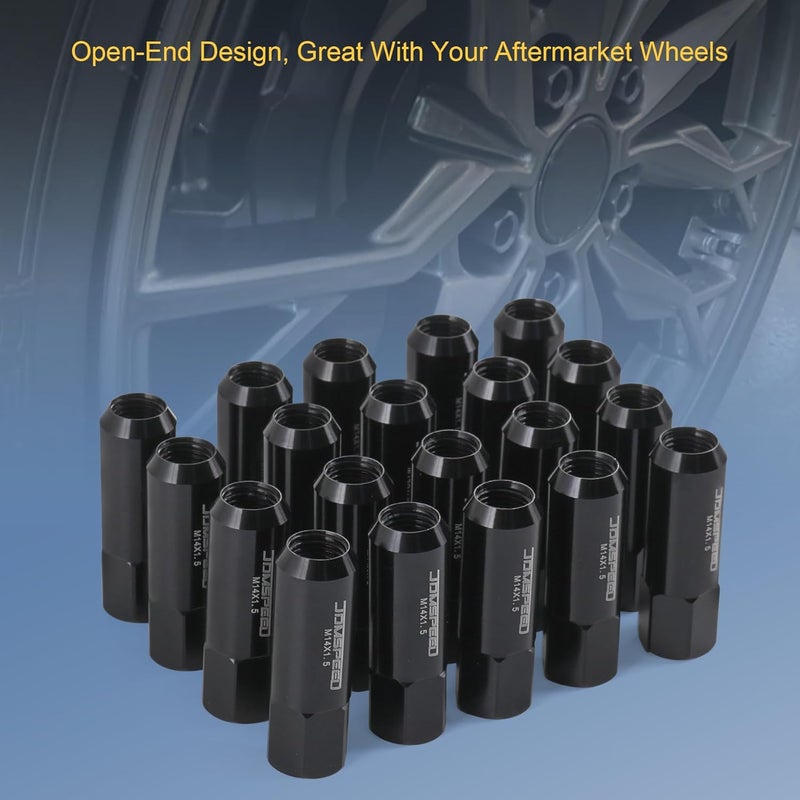 JDMSPEED New Black 20PCS 14X1.5MM 60MM Extended Forged Aluminum Tuner Racing Lug Nut - Image 4