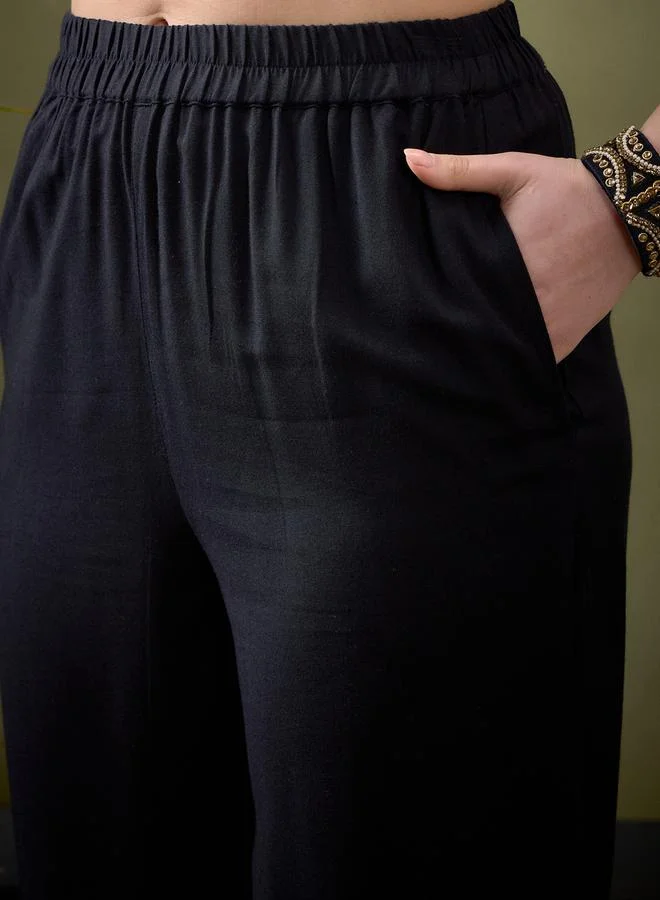 SASSAFRAS Floral Embroidered Placket Shirt & Straight Leg Pants Co-Ord by Styli