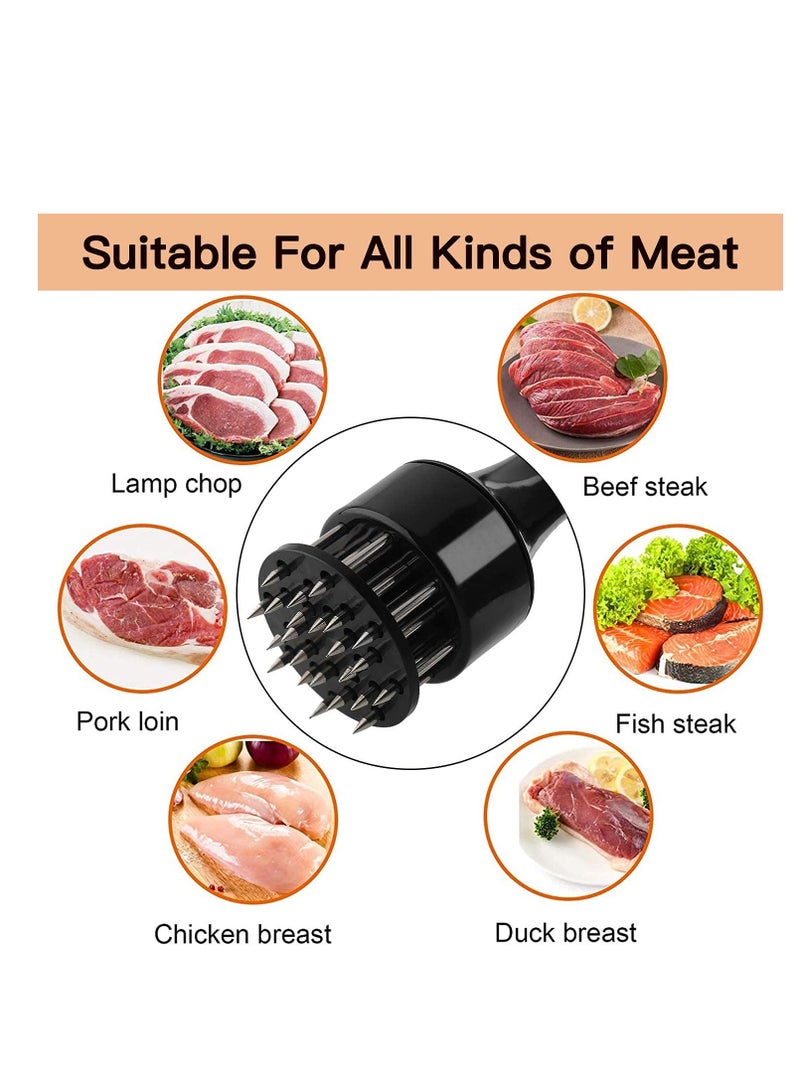 SYOSI Meat Tenderizer Tool Profession Kitchen Gadgets 21 Blades Stainless Steel Needle Meat Mallet with Cleaning Brush for BBQ, Marinade, Tenderizing Beef, Chicken, Fish, Baking Cooking Set  - Image 4