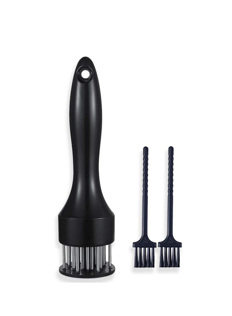 SYOSI Meat Tenderizer Tool Profession Kitchen Gadgets 21 Blades Stainless Steel Needle Meat Mallet with Cleaning Brush for BBQ, Marinade, Tenderizing Beef, Chicken, Fish, Baking Cooking Set  - Image 2