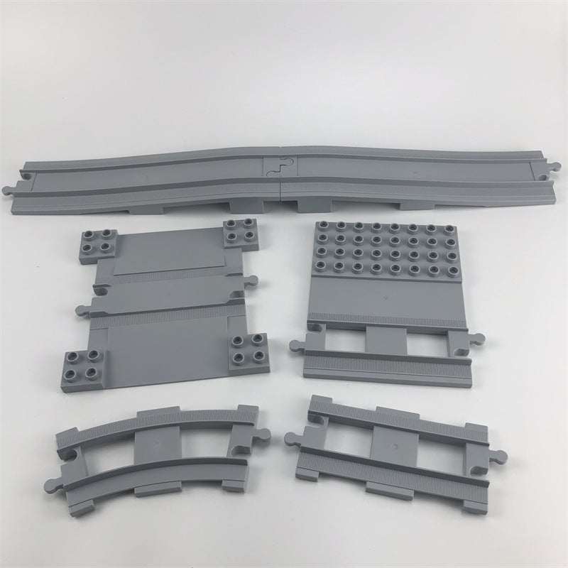 Compatible Large Particle Building Block Accessories Parts Rail Transit Curved Rail Platform Terminal Viaduct Assembly - Image 3