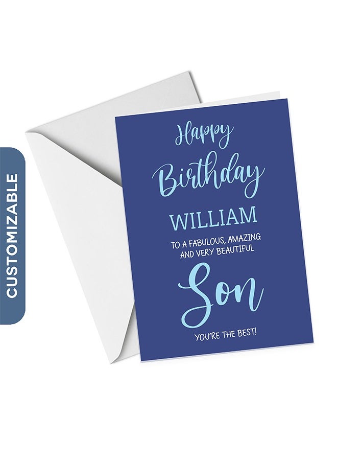 Share the Love A4 Happy Birthday Son Personalised Greeting Card  - Image 1