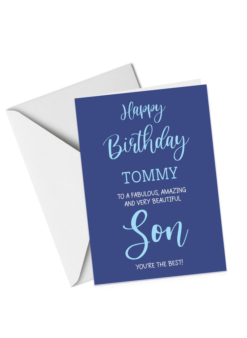 Share the Love A4 Happy Birthday Son Personalised Greeting Card  - Image 2