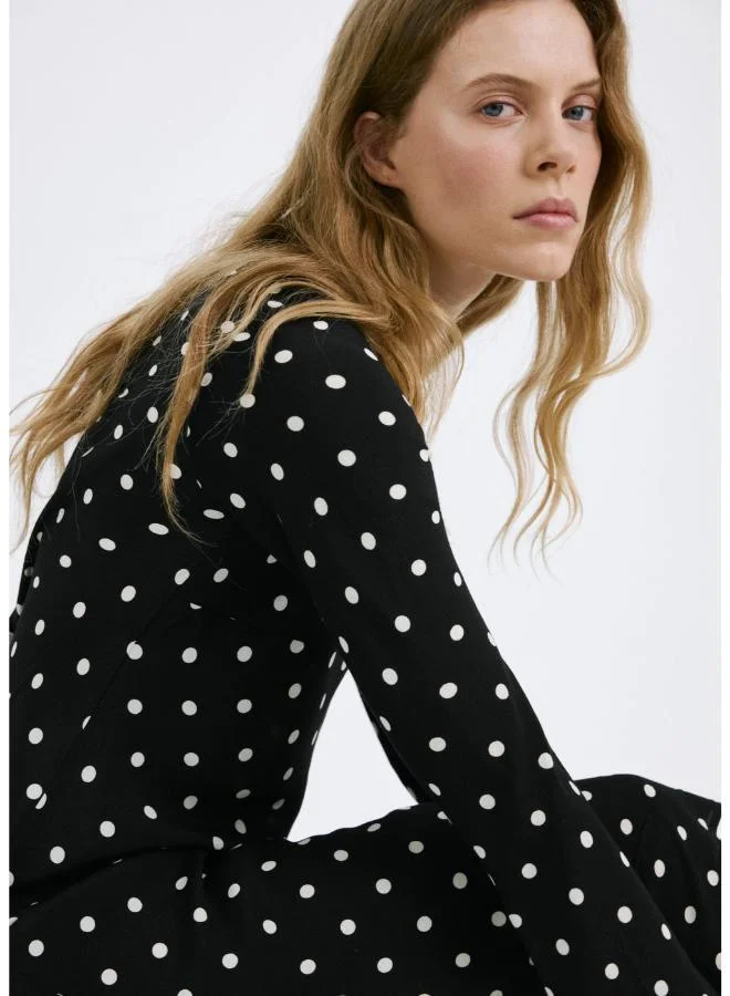 MANGO  Long sleeve polka dot dress for Women | Best Price UAE